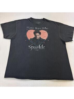 Twilight I Love Boys Who Sparkle Edward Shirt Size 2XL Black